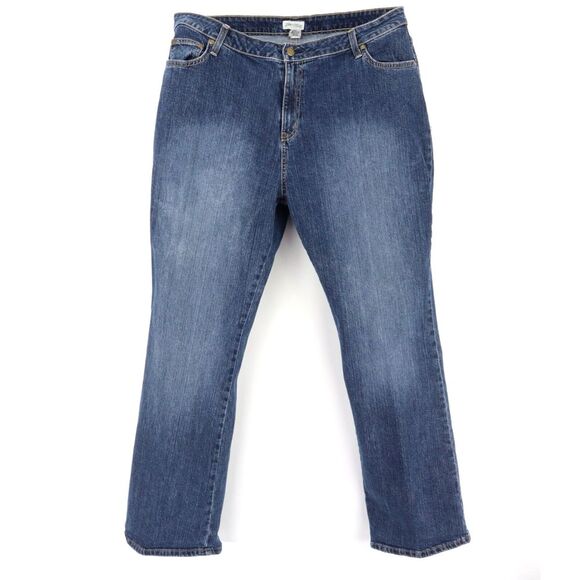St. John's Bay‎ Jeans High Rise Bootcut Womens Size 22W Blue Faded Stretch Denim - Picture 1 of 6